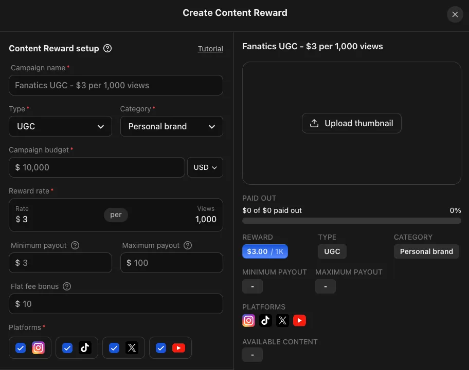 Configure Content Rewards