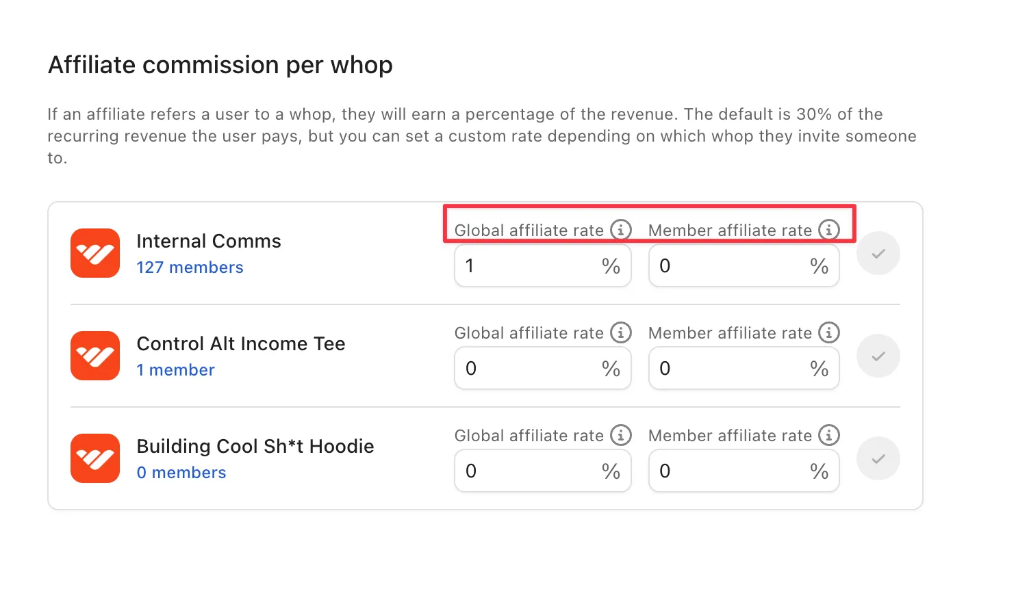 Set the commission