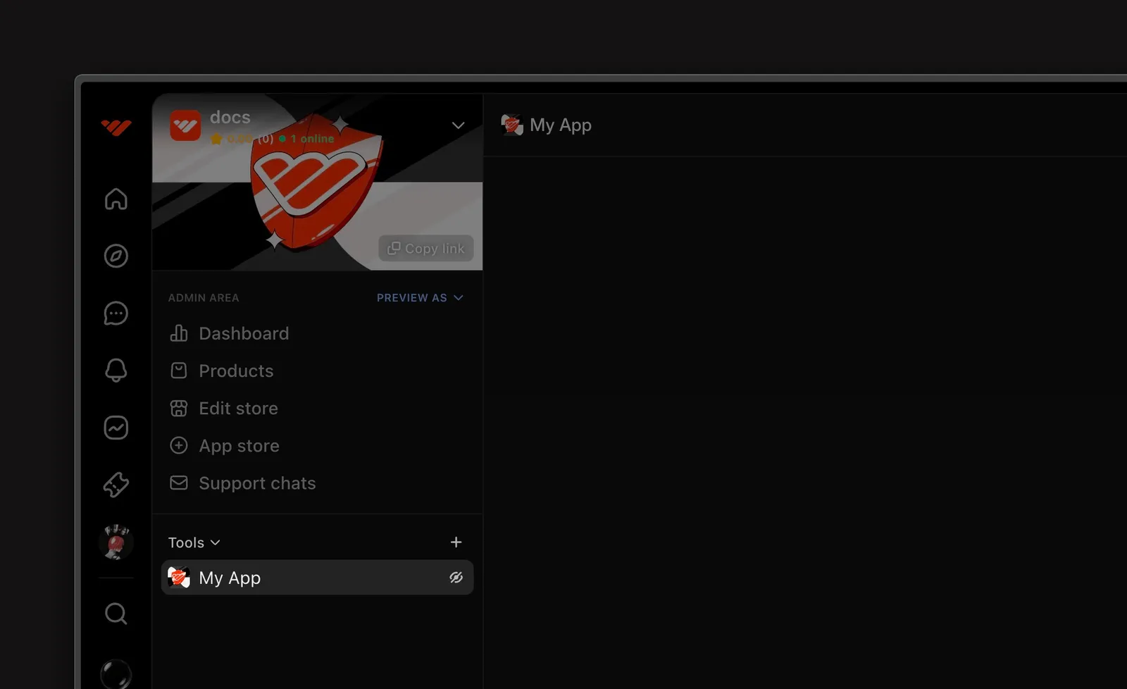 Whop Sidebar Apps Section